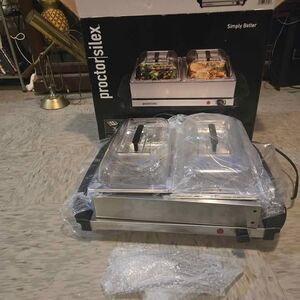 Double 2.5qt Buffet Food Warmer - Electric Holiday Serving Trays